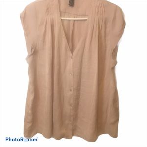 H&M Pink Button Up Top Size 14